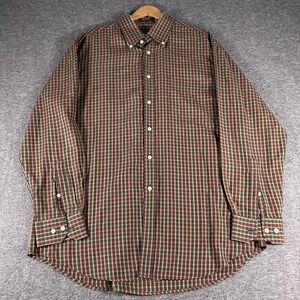 Orvis Men's Button Down Shirt Size Large Cotton Signature Collection Fall Plaid